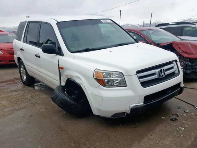 2HKYF18156H563190 - 2006 HONDA PILOT LX WHITE photo 1