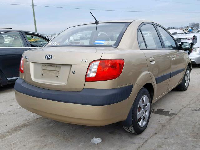 KNADE123776272856 - 2007 KIA RIO BASE TAN photo 4