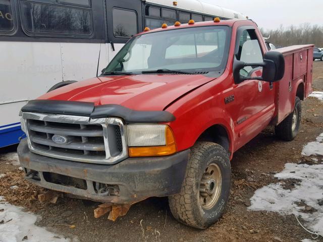 3FTSF31F61MA68586 - 2001 FORD F350 SRW S RED photo 2