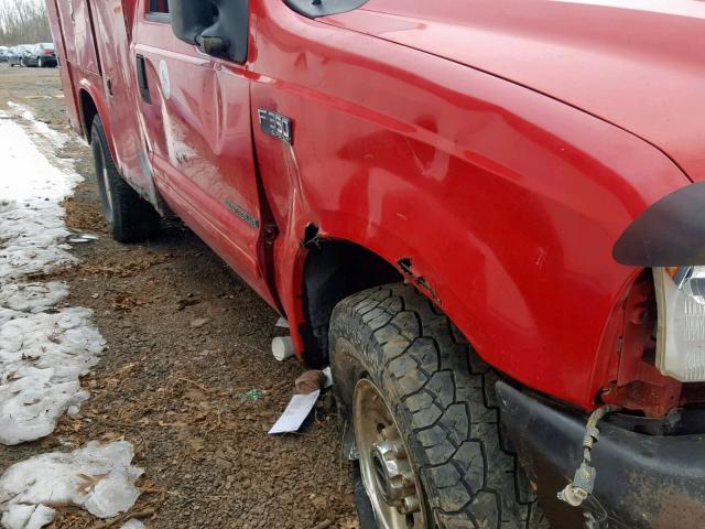 3FTSF31F61MA68586 - 2001 FORD F350 SRW S RED photo 9