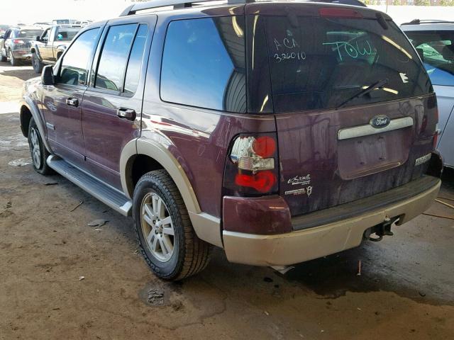 1FMEU74826UA22422 - 2006 FORD EXPLORER E MAROON photo 3