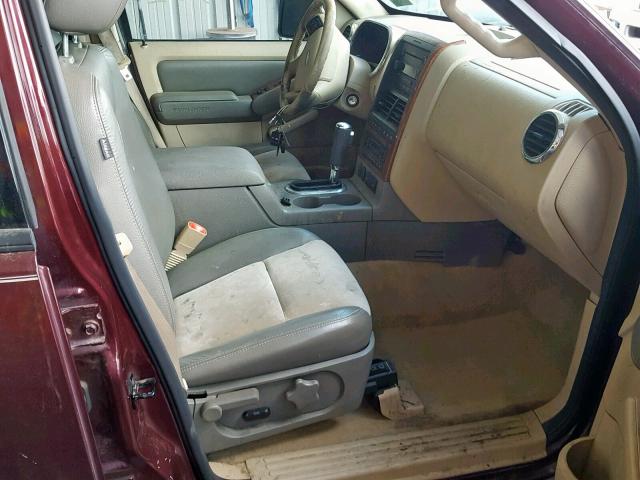 1FMEU74826UA22422 - 2006 FORD EXPLORER E MAROON photo 5