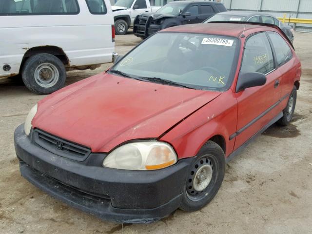 2HGEJ6427VH104359 - 1997 HONDA CIVIC CX RED photo 2