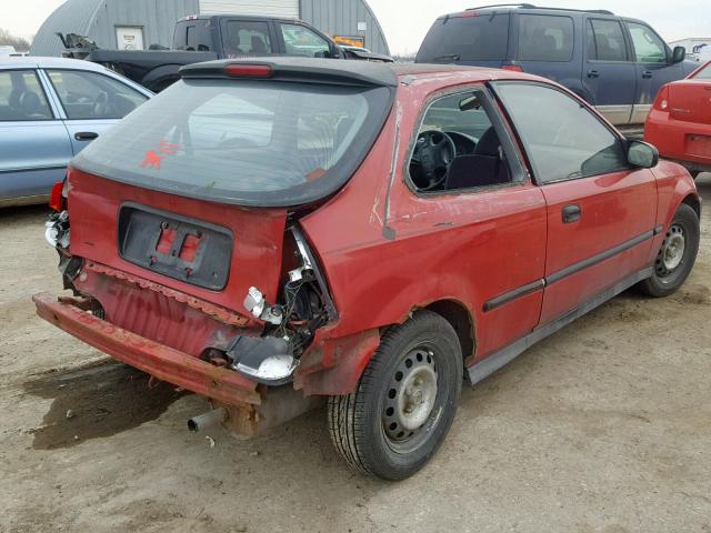 2HGEJ6427VH104359 - 1997 HONDA CIVIC CX RED photo 4