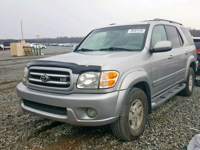 5TDZT38AX2S070439 - 2002 TOYOTA SEQUOIA LI SILVER photo 2