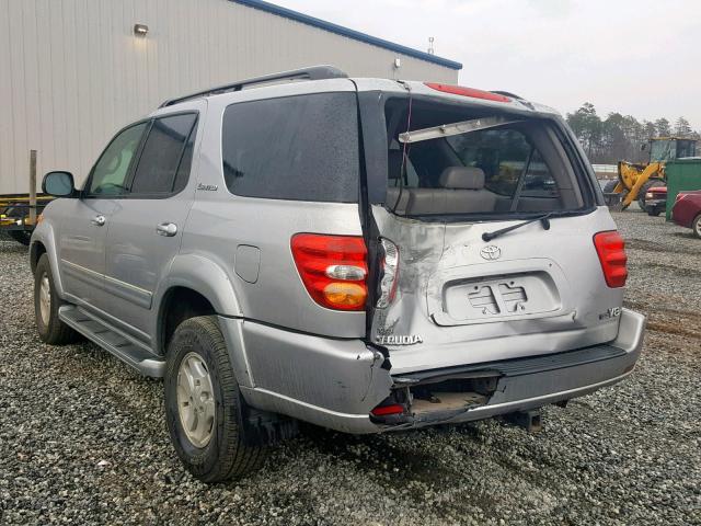 5TDZT38AX2S070439 - 2002 TOYOTA SEQUOIA LI SILVER photo 3