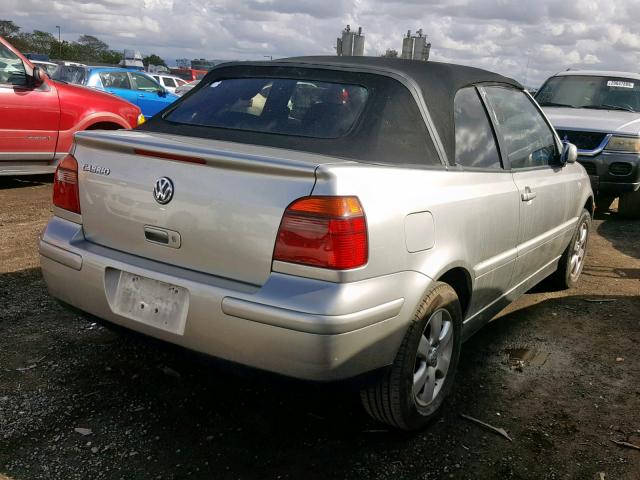 3VWCC21V11M813465 - 2001 VOLKSWAGEN CABRIO GLS SILVER photo 4