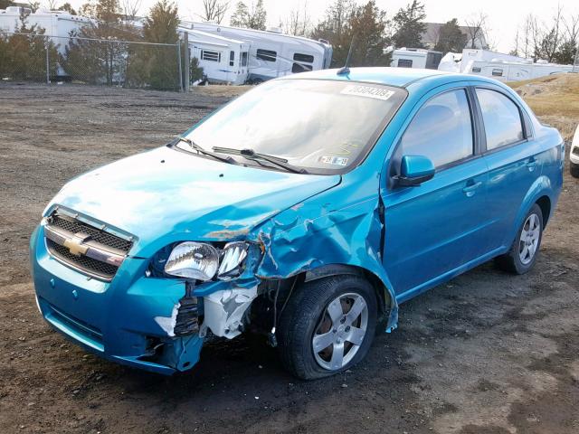 KL1TD56E29B641967 - 2009 CHEVROLET AVEO LS BLUE photo 2