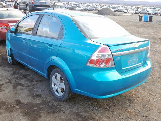KL1TD56E29B641967 - 2009 CHEVROLET AVEO LS BLUE photo 3