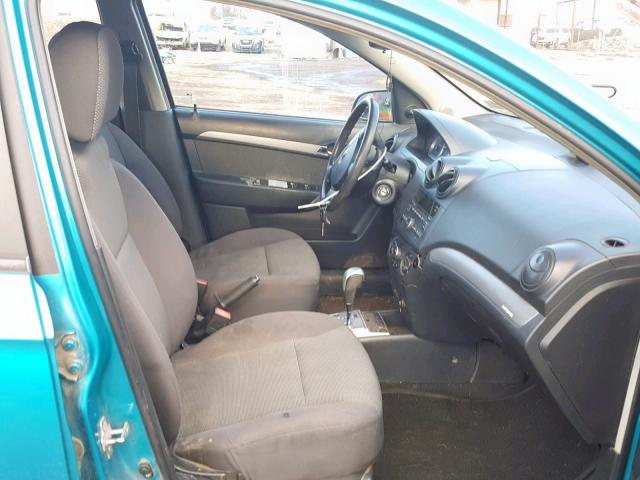 KL1TD56E29B641967 - 2009 CHEVROLET AVEO LS BLUE photo 5