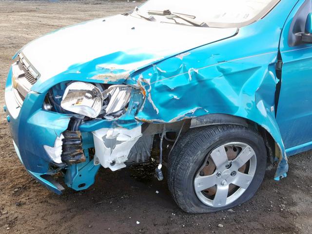 KL1TD56E29B641967 - 2009 CHEVROLET AVEO LS BLUE photo 9