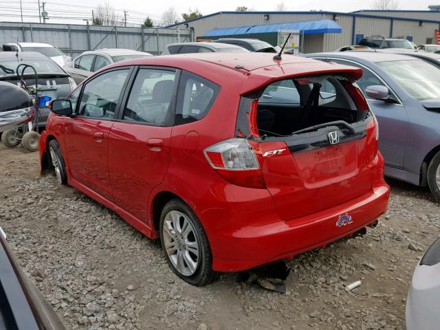 JHMGE884X9S011609 - 2009 HONDA FIT SPORT RED photo 3