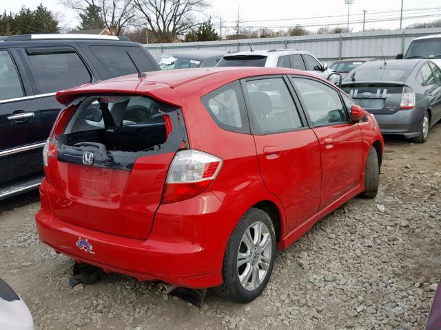 JHMGE884X9S011609 - 2009 HONDA FIT SPORT RED photo 4