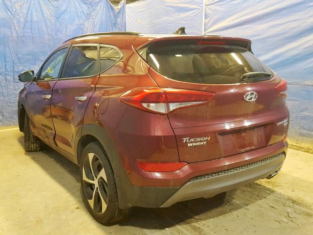 KM8J3CA26GU231237 - 2016 HYUNDAI TUCSON LIM MAROON photo 3