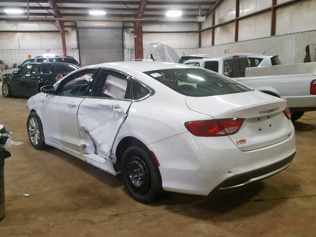 1C3CCCAB9FN722864 - 2015 CHRYSLER 200 LIMITE WHITE photo 3