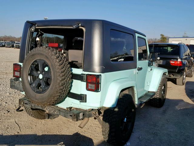 1J4FA54199L712035 - 2009 JEEP WRANGLER S TURQUOISE photo 4