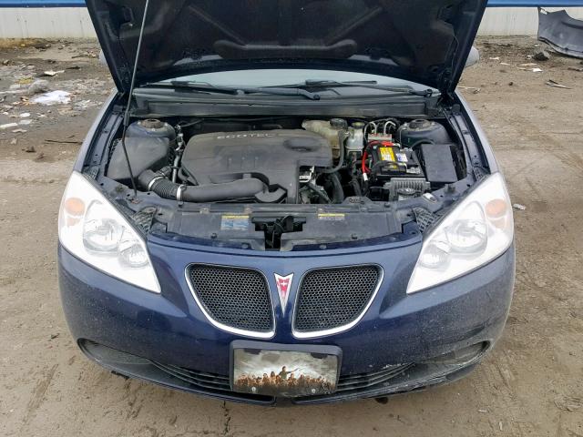 1G2ZF57B784249219 - 2008 PONTIAC G6 VALUE L BLUE photo 7