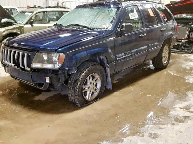 1J4GW48S34C111358 - 2004 JEEP GRAND CHER BLUE photo 2