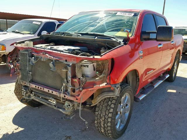 5TFDV54148X057677 - 2008 TOYOTA TUNDRA CRE RED photo 2