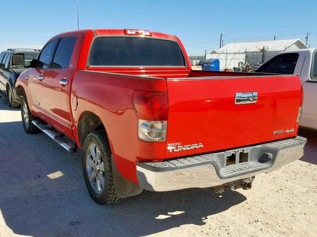 5TFDV54148X057677 - 2008 TOYOTA TUNDRA CRE RED photo 3