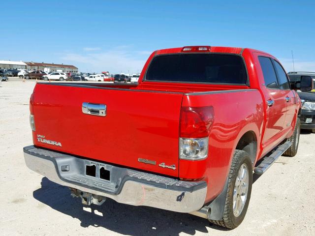 5TFDV54148X057677 - 2008 TOYOTA TUNDRA CRE RED photo 4