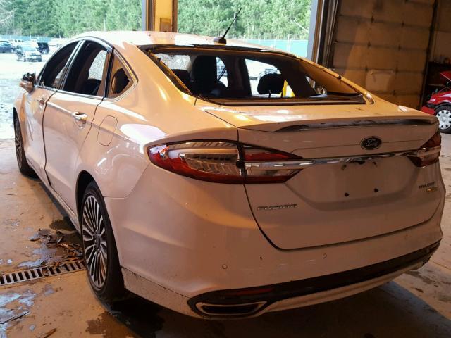 3FA6P0K91HR111756 - 2017 FORD FUSION TIT WHITE photo 3