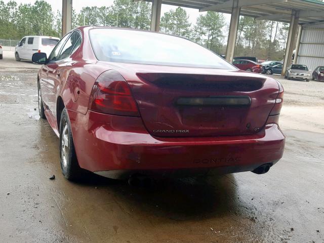 2G2WP522441219284 - 2004 PONTIAC GRAND PRIX BURGUNDY photo 3