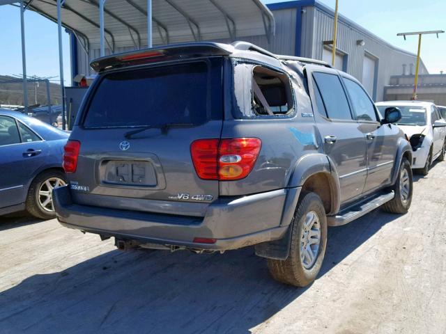 5TDBT48A14S223364 - 2004 TOYOTA SEQUOIA LI GRAY photo 4