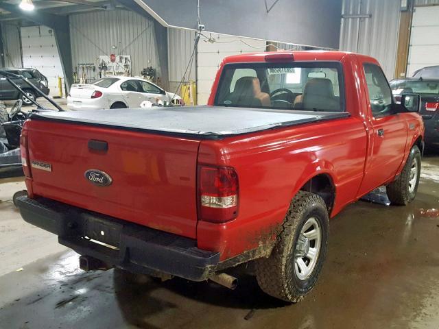 1FTYR10D39PA05957 - 2009 FORD RANGER RED photo 4