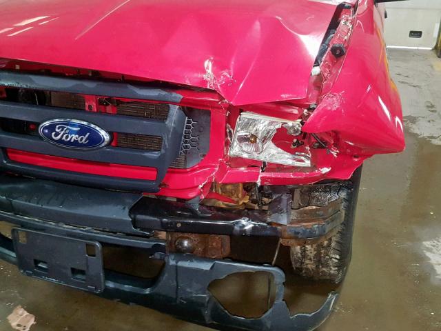 1FTYR10D39PA05957 - 2009 FORD RANGER RED photo 9
