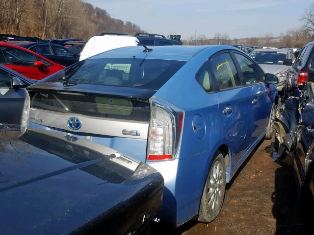 JTDKN3DP2C3027755 - 2012 TOYOTA PRIUS PLUG BLUE photo 4