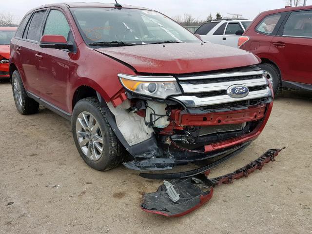 2FMDK3JC1EBB75445 - 2014 FORD EDGE SEL MAROON photo 1