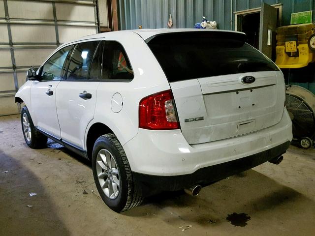 2FMDK3GC4EBA04423 - 2014 FORD EDGE SE WHITE photo 3