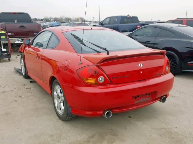 KMHHN65F93U066575 - 2003 HYUNDAI TIBURON GT RED photo 3