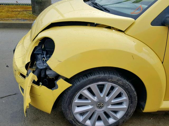 3VWRG31Y18M407002 - 2008 VOLKSWAGEN NEW BEETLE ყვითელი ფოტო 9