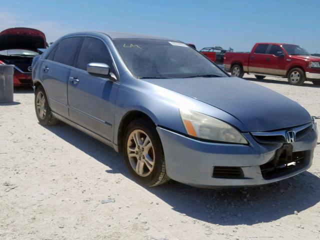 1HGCM56847A015876 - 2007 HONDA ACCORD EX BLUE photo 1