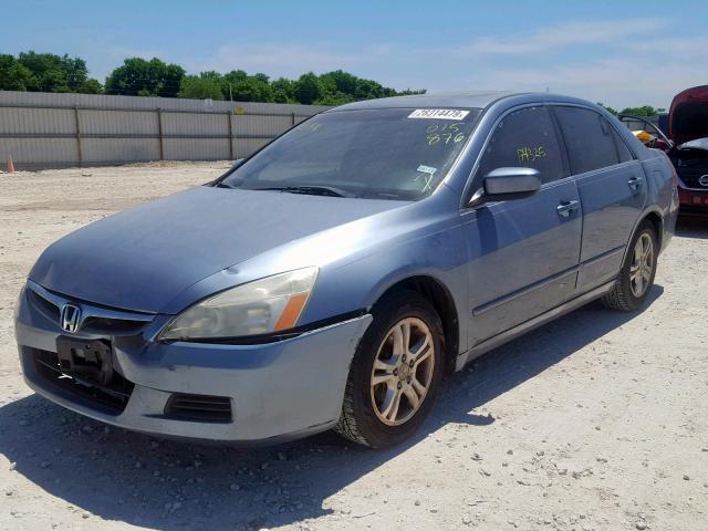 1HGCM56847A015876 - 2007 HONDA ACCORD EX BLUE photo 2