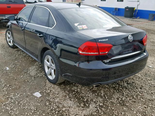 1VWBH7A3XDC129982 - 2013 VOLKSWAGEN PASSAT SE BLACK photo 3