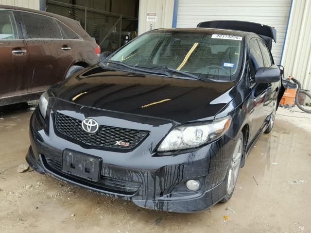 1NXBE40E29Z102026 - 2009 TOYOTA COROLLA XR BLACK photo 2