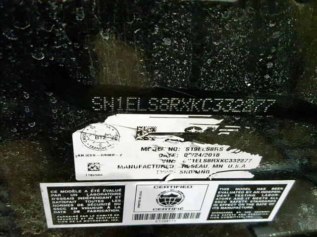 SN1ELS8RXKC332277 - 2019 POLA SNOWMOBILE BLACK photo 10