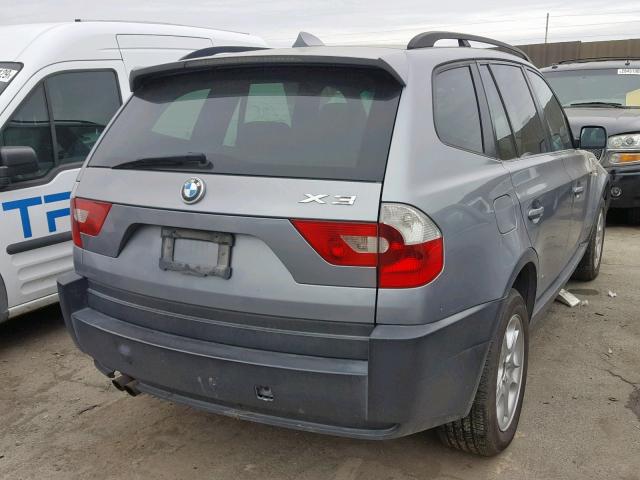 WBXPA73404WB26970 - 2004 BMW X3 2.5I GRAY photo 4