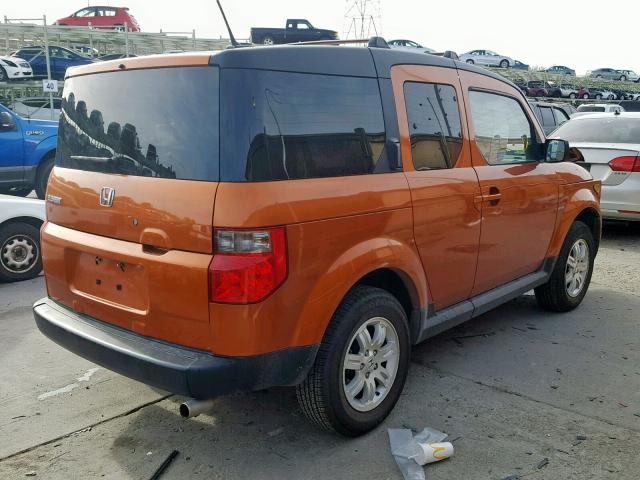 5J6YH18737L005599 - 2007 HONDA ELEMENT EX ORANGE photo 4