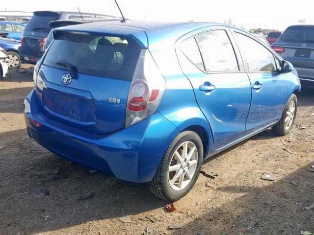 JTDKDTB36E1570754 - 2014 TOYOTA PRIUS C BLUE photo 4