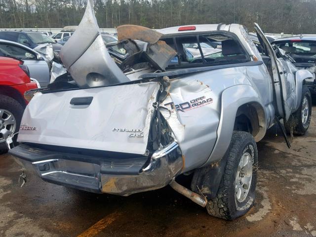 5TENX62N87Z440796 - 2007 TOYOTA TACOMA PRE SILVER photo 4