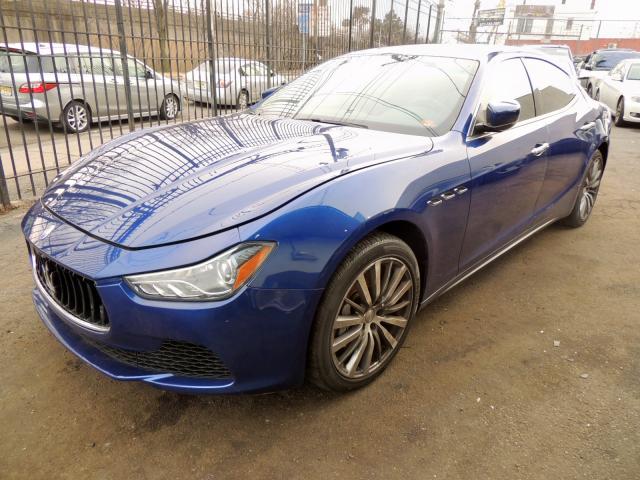 ZAM57XSAXG1166235 - 2016 MASERATI GHIBLI BLUE photo 2