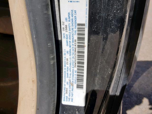 3VWCK21C53M414336 - 2003 VOLKSWAGEN NEW BEETLE Schwarz Foto 10