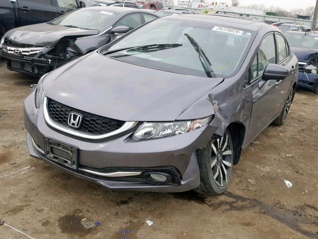 19XFB2F95FE014997 - 2015 HONDA CIVIC EXL GRAY photo 2