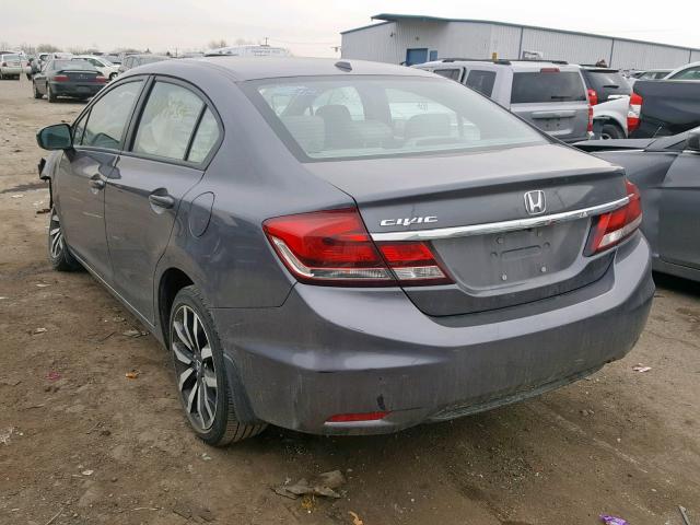 19XFB2F95FE014997 - 2015 HONDA CIVIC EXL GRAY photo 3