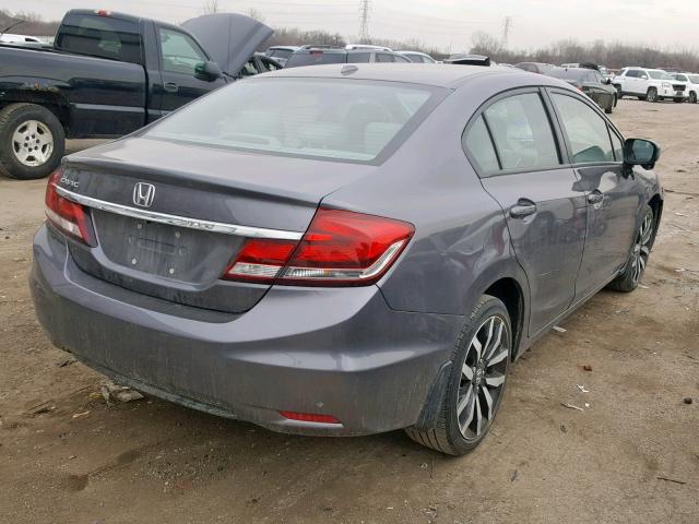 19XFB2F95FE014997 - 2015 HONDA CIVIC EXL GRAY photo 4