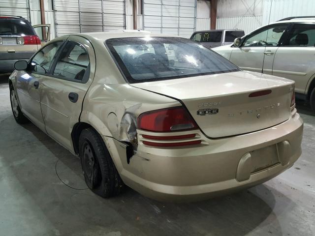 1B3EL36X34N185402 - 2004 DODGE STRATUS SE GOLD photo 3